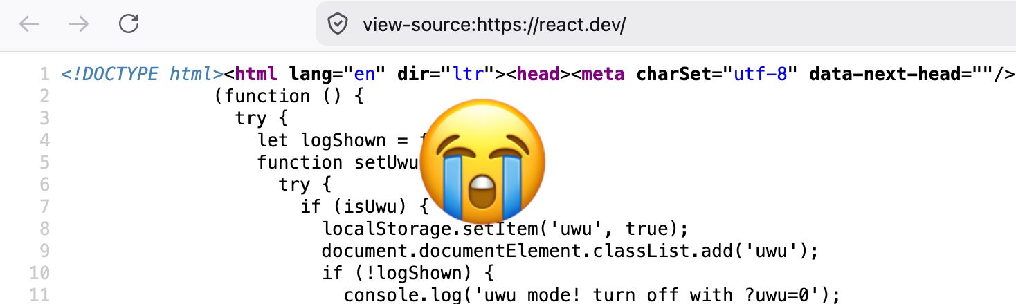 view source for the react dev site which is literally just a function