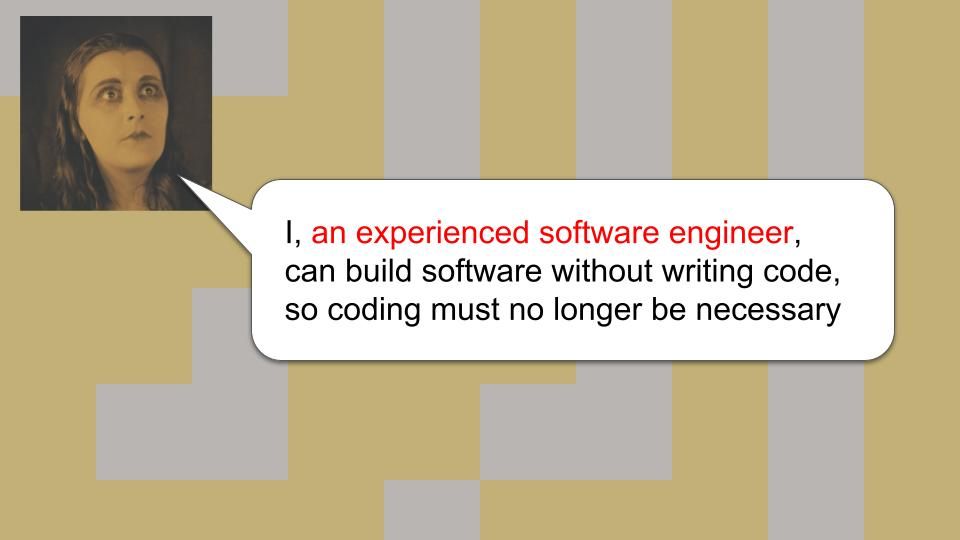 The same slide but with "an experienced software engineer" highlighted